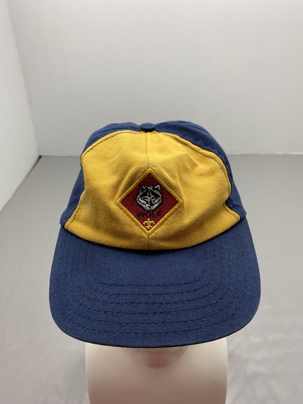 Hat Cap Snap Back One Size Blue Twill Embroidered Cub Scouts Grey Wolf Boys